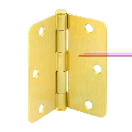 Prime-Line Door Hinge Residential Smooth Pivot, 3-1/2 in. with 1/4 in. Corners, Satin Nickel 12 Pack U 11505612